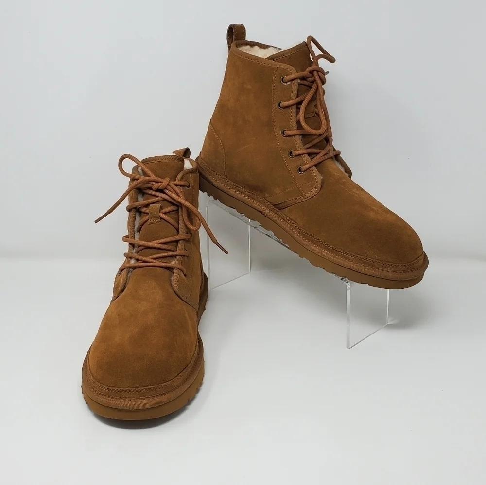 UGG Harkley 1016472 Men’s Chestnut Sheepskin Mid Top Casual Boots Size 5 New